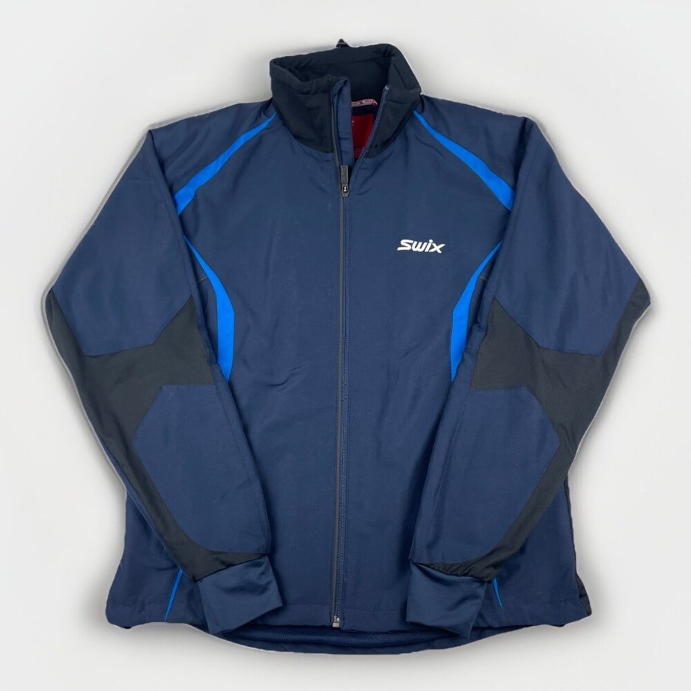 Swix Star Nordic XC Ski Jacket Mens XL Navy Blue Full Zip Soft shell ski Read*